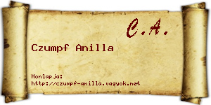 Czumpf Anilla névjegykártya